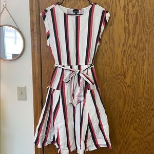 Who What Wear linen striped dress